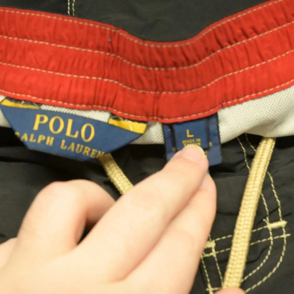 Polo Ralph Lauren  Black‎ Board Shorts Swim Trunks Mens Large Drawstring